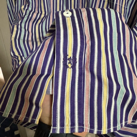 BUGATCHI UOMO Men's Long Sleeve Classic Fit Striped Designer Shirt Size XL - Picture 5 of 10